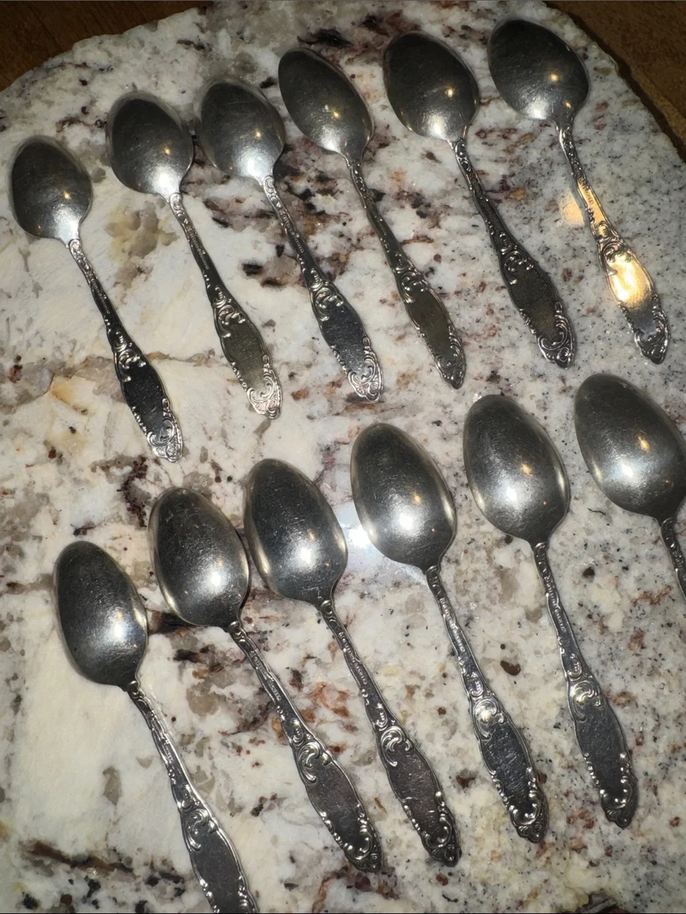 Towle PRINCESS Sterling Silver Rare set of 12 Demitasse Spoons. NO MONOGRAM!